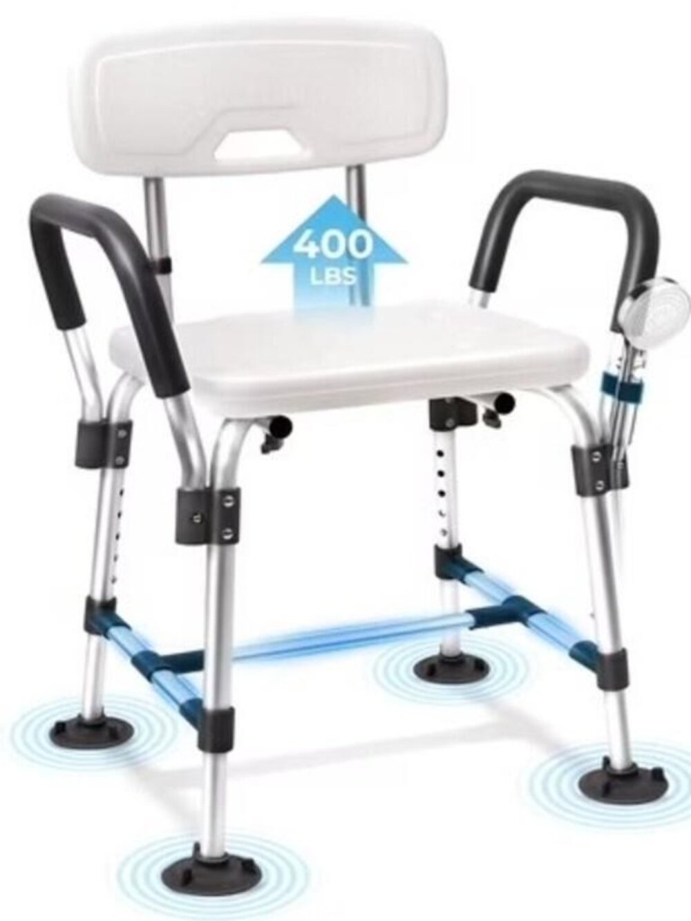 COSYWILL Shower Chair for Inside Shower,Bath Chair with Arms and Back,Heavy Duty